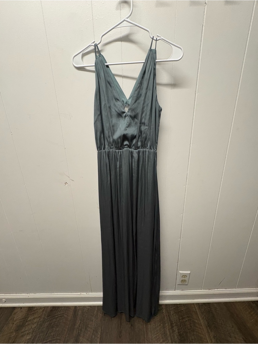 H&M Slate Green Sleeveless V-Neck Maxi Dress